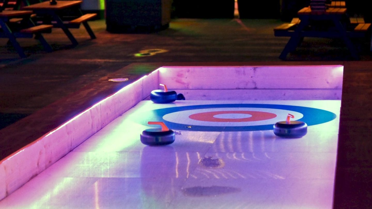 Sliders Curling Club at Roof East, Stratford || London